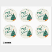 prettige feestdagen String Lights Cute Kerstmis Ronde Sticker (Vel)