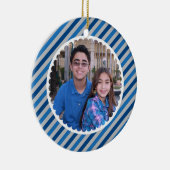 prettige feestdagen Stripes Photo Ornament (Rechts)