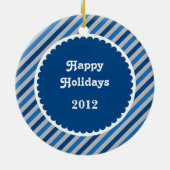 prettige feestdagen Stripes Photo Ornament (Achterkant)