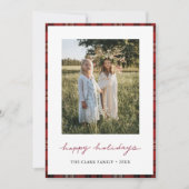 Prettige feestdagen Tartan Border/Back Feestdagenkaart (Voorkant)