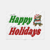prettige feestdagen teddy Bear-kersttypografie Fleece Deken (Voorkant (Horizontaal))