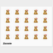prettige feestdagen Teddy Bear Ronde Sticker (Vel)