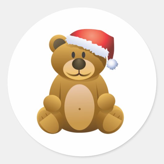 prettige feestdagen Teddy Bear Ronde Sticker (Voorkant)