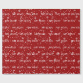 prettige feestdagen tekst in sneeuwvlokken die pap cadeaupapier (Vlak)