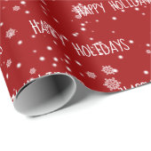 prettige feestdagen tekst in sneeuwvlokken die pap cadeaupapier (Rol Hoek)