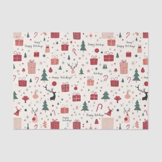 prettige feestdagen tissuepapier (Voorkant)