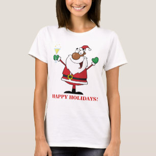 prettige feestdagen Toast van de Zwarte Kerstman T-shirt