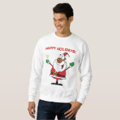 prettige feestdagen Toast van de Zwarte Kerstman Trui (Voorkant volledig)