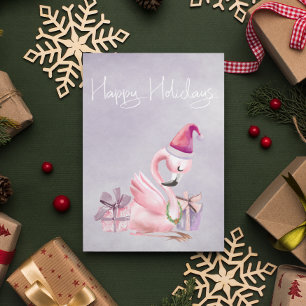 Prettige Feestdagen Tropische Mooie Flamingo Roze Briefkaart