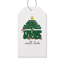 Prettige feestdagen Trump Sucks cadeau label