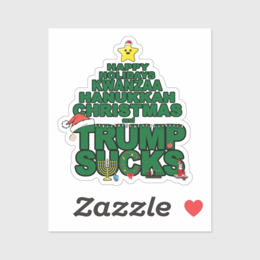 Prettige feestdagen Trump Sucks Sticker (Vel)