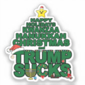 Prettige feestdagen Trump Sucks Sticker (Voorkant)
