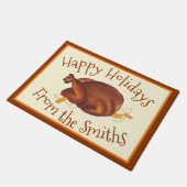 Prettige feestdagen Turkije Thanksgiving Kerst Deurmat (Schuin)