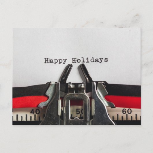 Prettige feestdagen  Typewriter gepersonaliseerd Briefkaart (Voorkant)