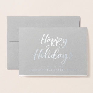 Prettige feestdagen Typografie   Vakantie Groeten Folie Kaarten