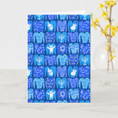 prettige feestdagen Ugly Hannukah Sweater Kaart (Gele Bloem)