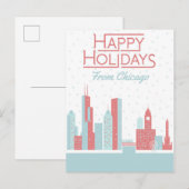 prettige feestdagen uit Chicago Briefkaart (Voorkant / Achterkant)