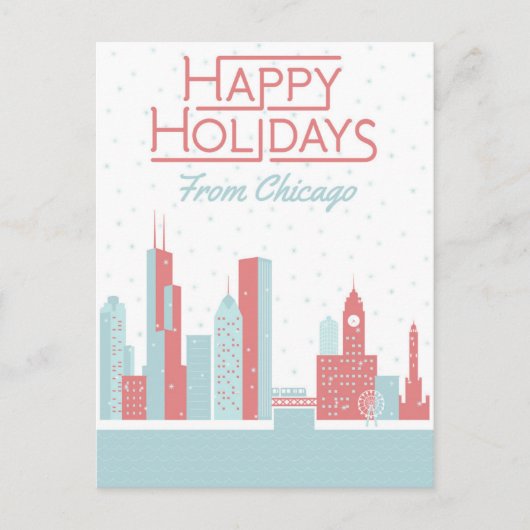 prettige feestdagen uit Chicago Briefkaart (Voorkant)