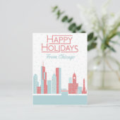 prettige feestdagen uit Chicago Briefkaart (Staand voorkant)