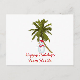 Prettige feestdagen Uit Florida, Sneeuwman, palmbo
