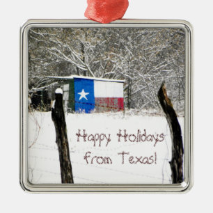prettige feestdagen uit Texas Metalen Ornament