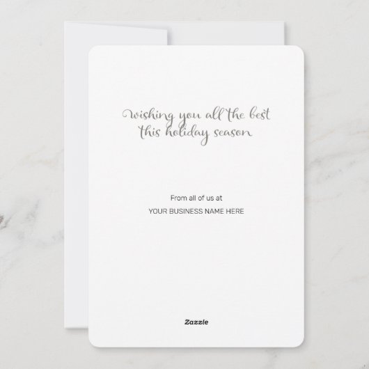 prettige feestdagen uw bedrijfsnaam op maat feestdagenkaart (Achterkant)