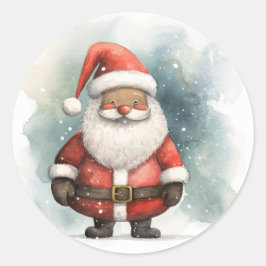 Prettige feestdagen van Black Santa Ronde Sticker