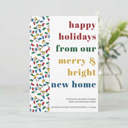 prettige feestdagen van de Nieuwe Lichten van het Aankondiging (Staand voorkant)