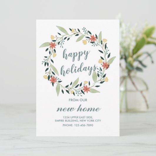 prettige feestdagen van onze New Home Kerstmis Wre Kaart (Staand voorkant)