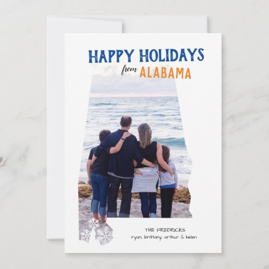 Prettige Feestdagen vanuit Alabama One Photo Feestdagenkaart (Voorkant)