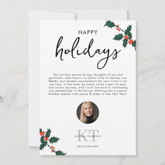 Prettige feestdagen Vastgoedmakelaar Realtor Chris Bedankkaart (Voorkant)