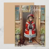 prettige feestdagen Victoriaans Wenskaart (Voorkant / Achterkant)