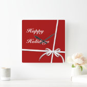 prettige feestdagen vierkante klok (Huis)