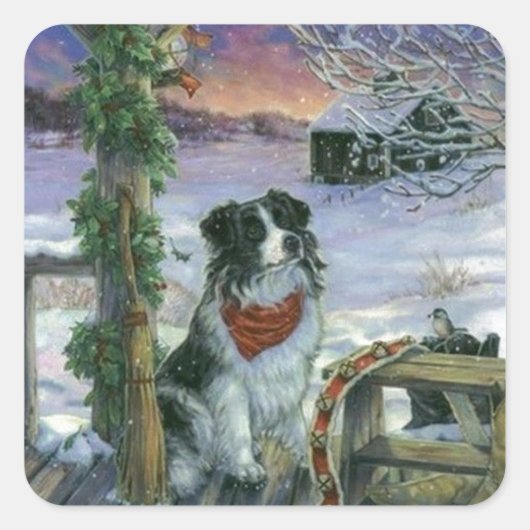  Prettige feestdagen Vierkante Sticker (Voorkant)