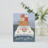 prettige feestdagen Vintage-auto met Briefkaart Gi (Staand voorkant)