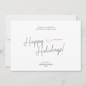 Prettige feestdagen Visitekaartje Modern Wit Scrip Feestdagenkaart (Voorkant)