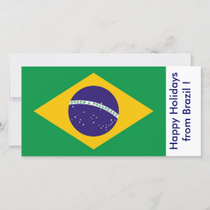 Prettige feestdagen Vlag van Brazilië, Feestdagenkaart
