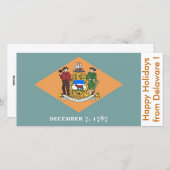 Prettige feestdagen Vlag van Delaware Feestdagenkaart (Voorkant / Achterkant)