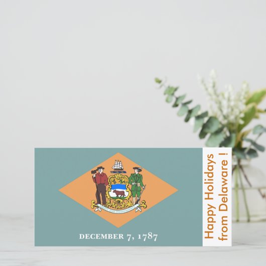 Prettige feestdagen Vlag van Delaware Feestdagenkaart (Staand voorkant)
