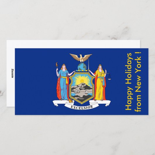 Prettige feestdagen Vlag van New York, Feestdagenkaart (Voorkant / Achterkant)