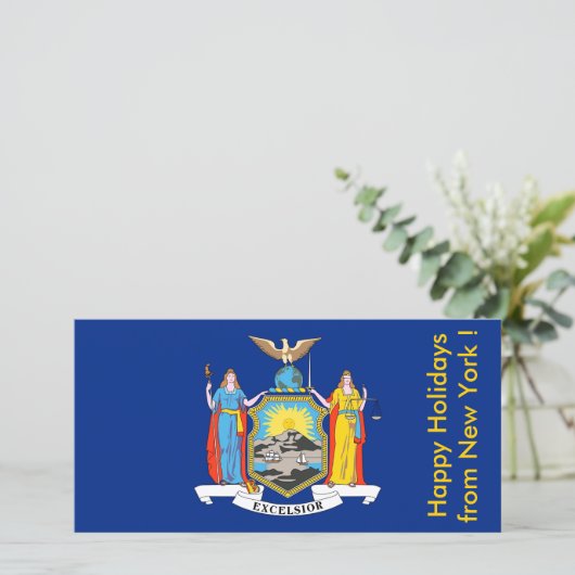 Prettige feestdagen Vlag van New York, Feestdagenkaart (Staand voorkant)