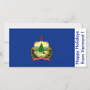 Prettige feestdagen Vlag van Vermont Feestdagenkaart
