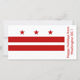 Prettige feestdagen Vlag van Washington DC Feestdagenkaart