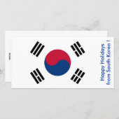 Prettige feestdagen Vlag van Zuid-Korea, Feestdagenkaart (Voorkant / Achterkant)