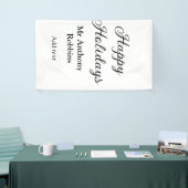 Prettige feestdagen voeg naam datum jaar toe eenvo spandoek (Beurs)