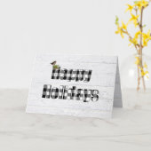 prettige feestdagen vogel kaart (Gele Bloem)