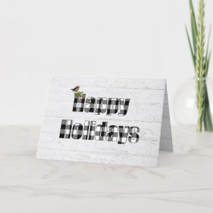 prettige feestdagen vogel kaart