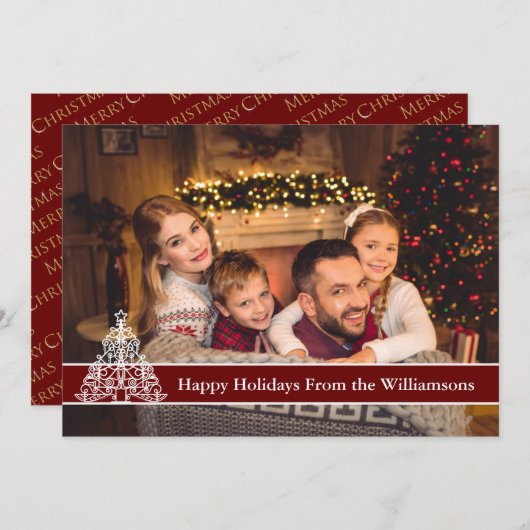 prettige feestdagen volledige kaart - witte omlijn (Voorkant / Achterkant)