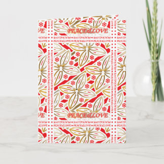 prettige feestdagen | Vrede en liefde | Poinsettia Kaart