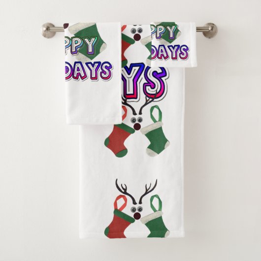 Prettige feestdagen Vrolijk & helder: gezegend Bad Handdoek (Insitu)